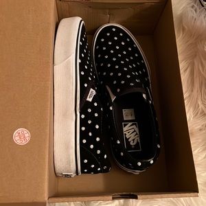 Polka dot platform vans
